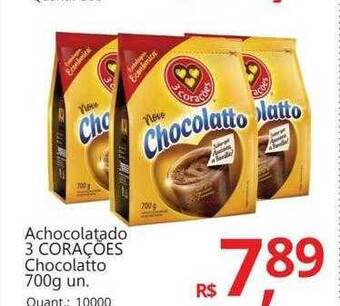 Supermercados Koch Achocolatado 3 Corações Chocolatto oferta