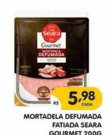 Supermercados Real Mortadela Defumada Fatiada Seara Gourmet oferta