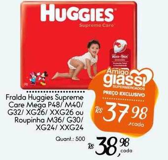 Giassi Supermercados Fralda Huggies Supreme Care Mega Ou Roupinha oferta