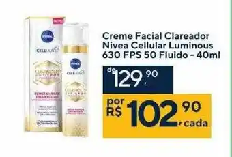Coop Creme Facial Clareador Nivea Cellular Luminous 630 Fps 50 Fluido oferta