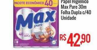 Mart Minas Papel Higiênico Max Pure 30m Folha Dupla C 40 Unidade oferta