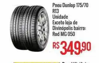 Mart Minas Pneu Dunlop 175 70 R13 Unidade oferta