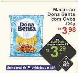 Supermercado Lavapés Macarrão Dona Benta Com Ovos oferta