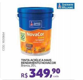 Telhanorte Tinta Acrílica Mais Rendimento Novacor oferta