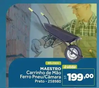 Maestro Carrinho De Mão Ferro Penu Câmara Preto