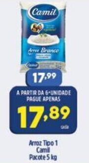 Arena Atacado Arroz tipo 1 Camil pacote 5kg oferta