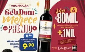 Arena Atacado Vinho Nacional Dom Bosco 750ml oferta