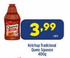 Arena Atacado Ketchup Tradicional Quero Squeeze 400g oferta