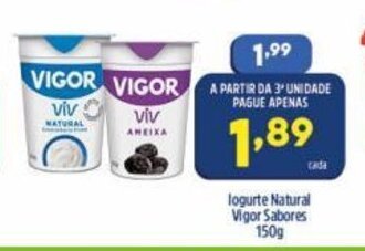 Arena Atacado Iogurte Natural Vigor sabores 150g oferta