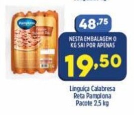 Arena Atacado Linguica Calabresa Reta Pamplona Pacote 2.5kg oferta