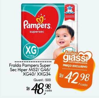 Giassi Supermercados Fralda Pampers Super Sec Hiper oferta