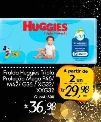 Giassi Supermercados Fralda Huggies Tripla Proteção Mega oferta