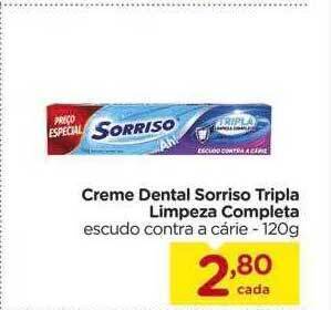 Creme Dental Sorriso Tripla Limpeza Completa