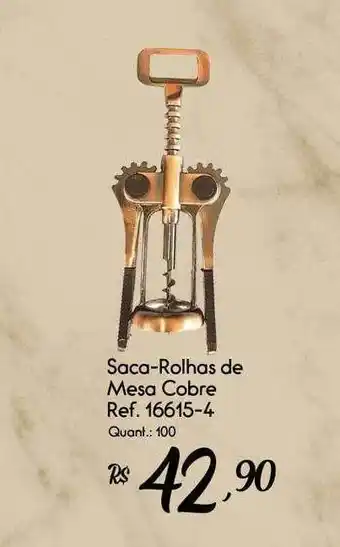 Giassi Supermercados Saca-rolhas De Mesa Cobre oferta