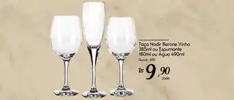 Giassi Supermercados Taça Nadir Barone Vinho 385ml Ou Espumante 180ml Ou água 490ml oferta