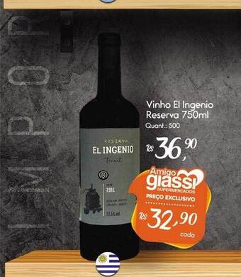 Giassi Supermercados Vinho El Ingenio Reserva oferta