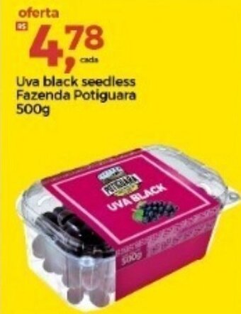 Frangolândia Uva Black Seedless Fazenda Potiguara 500g oferta