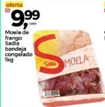 Frangolândia Moela de frango Sadia bandeja cong. 1kg oferta