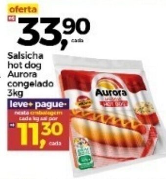 Salsicha Hot Dog Aurora Congelado 3kg