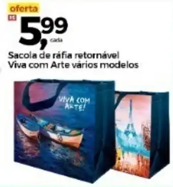 Sacola de rafia retornavel viva com Arte! varias modelos