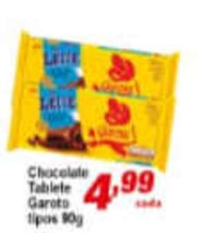 Chocolate Tablete Garoto tipos 90g