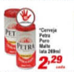 Ricoy Supermercados Cerveja Petra Puro Malte lata 269ml oferta