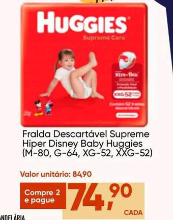 Imec Supermercados Fralda Descartavel Supreme Hiper Disney Baby Huggies oferta