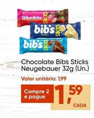 Imec Supermercados Chocolate Bibs Sticks Neugebauer oferta