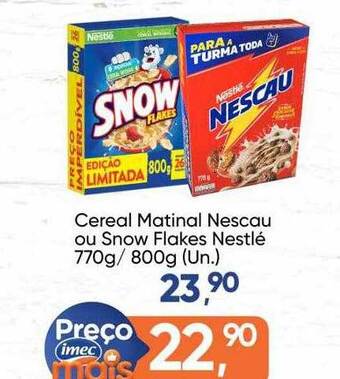 Imec Supermercados Cereal Matinal Nescau Ou Snow Flakes Nestlé oferta