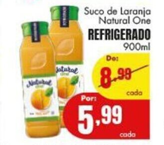 Barbosa Supermercados suco de laranja Natural One Refrigerado 900ml oferta