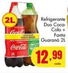 Barbosa Supermercados Refrigerante Duo Coca-Cola + Fanta Guarana 2L oferta