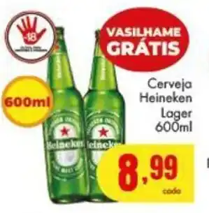 Barbosa Supermercados Cerveja Heineken lager 600ml oferta