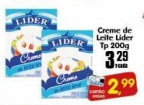Higa's Supermercado Creme de leite Lider TP 200g oferta