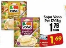 Higa's Supermercado Sopa Vono pct 17/18g oferta