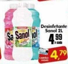 Higa's Supermercado Desinfetante Sanol 2L oferta
