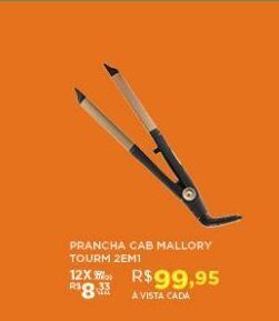 DB Supermercados Prancha de cabelo mallory tourm 2 em 1 oferta
