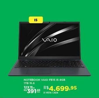 DB Supermercados Notebook vaio fe15 i5 8gb/1tb oferta