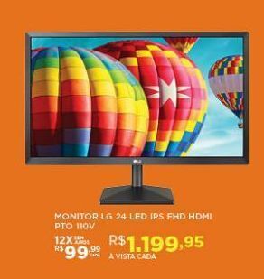 DB Supermercados Monitor lg 24 led ips fhd hdmi oferta
