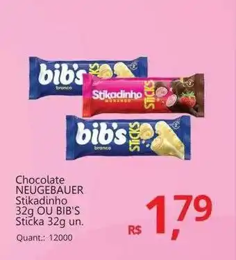 Supermercados Koch Chocolate Neugebauer Stikadinho Ou Bib's Sticka oferta