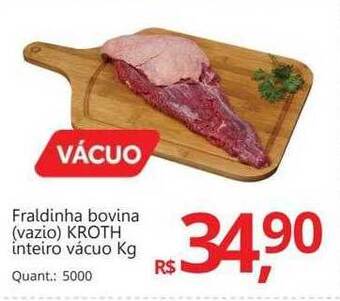 Supermercados Koch Fraldinha Bovina Vazio Kroth Inteiro Vácuo Kg oferta