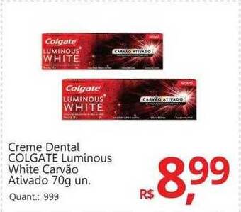 Supermercados Koch Creme Dental Colgate Luminous White Carvão Ativado oferta
