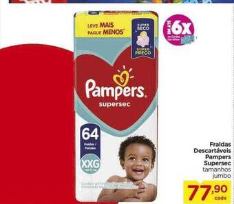 Carrefour Fraldas Descartaveis Pampers Supersec oferta