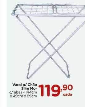 Carrefour Varal P Chão Slim Mor C Abas 144cm X 49cm X 89cm oferta