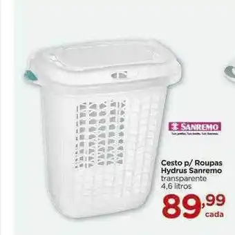 Cesto P- Roupas Hydrus Sanremo Transparente