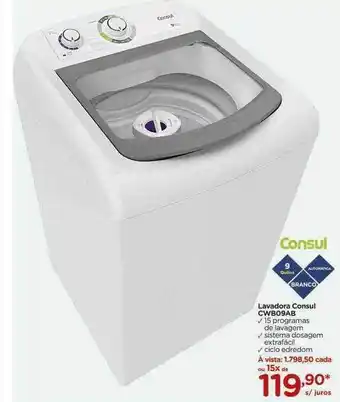 Carrefour Consul Lavadora Consul Cwb09ab oferta
