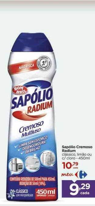 Carrefour Sapólio Cremoso Radium Clássico Limão Ou C- Cloro oferta