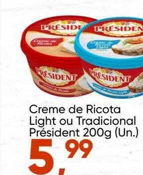 Imec Supermercados Creme De Ricota Light Ou Tradicional Président oferta