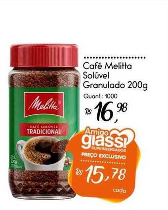 Giassi Supermercados Café Melitta Solúvel Granulado oferta