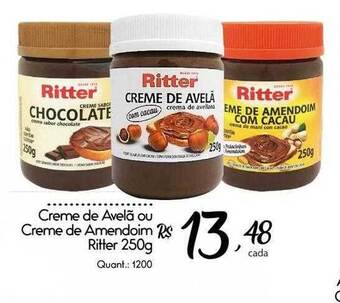 Creme De Avelã Ou Creme De Amendoim Ritter