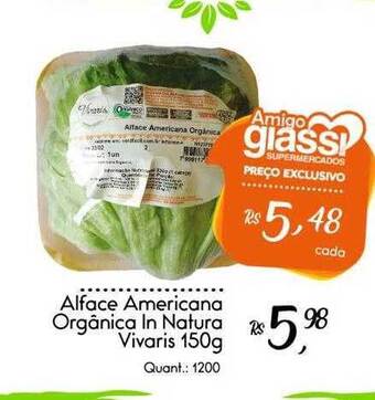 Giassi Supermercados Alface Americana Orgânica In Natura Vivaris oferta